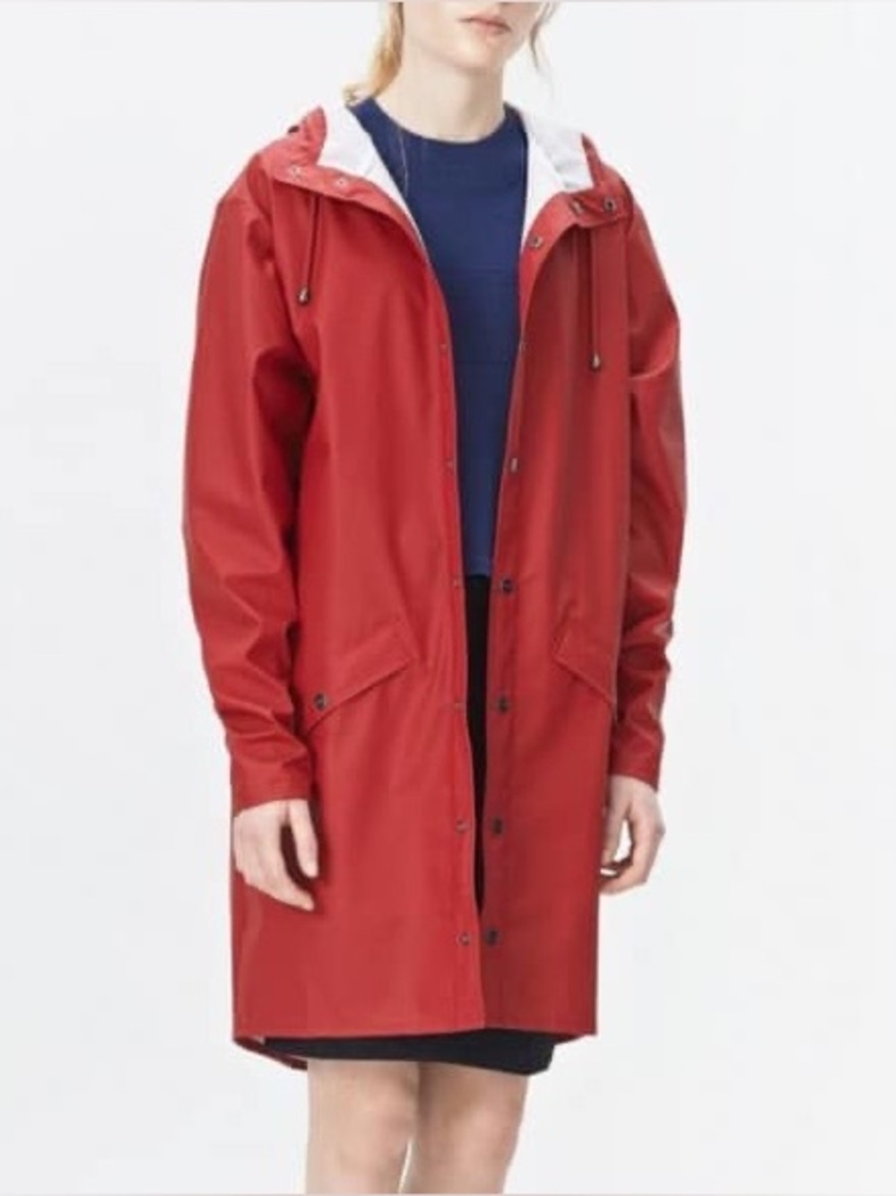 Rains Red Hooded Waterproof Raincoat